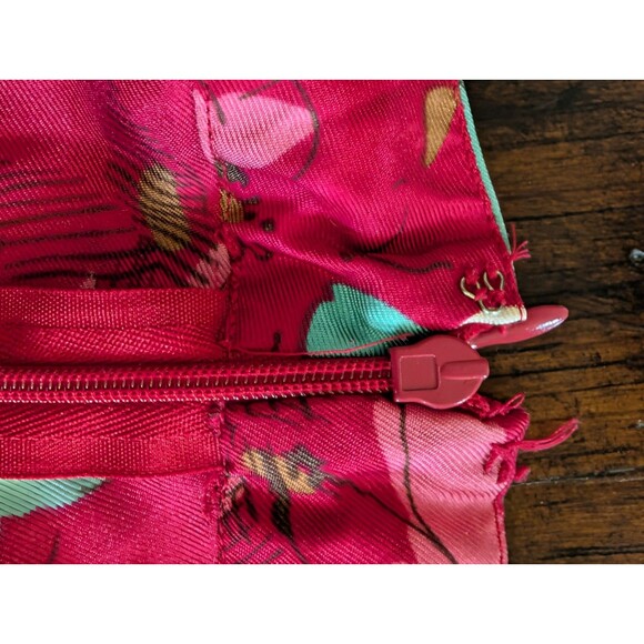Merona Skirt 6 100% SILK Skirt Floral A Line Pink Blue White Preppy Y2K - Picture 6 of 9